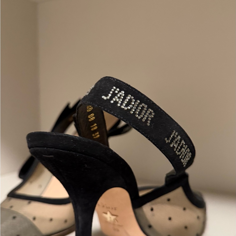 Dior Black Mesh Slingback Heels - Picture 8 of 16